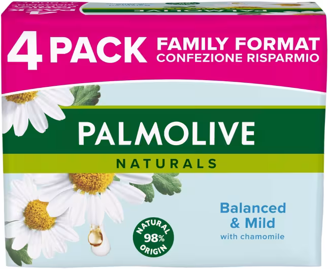 PALMOLIVE Naturals s výťažkami harmančeka 4 × 90 g