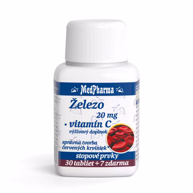 MedPharma Železo 20 mg + Vit. C 37 tabliet