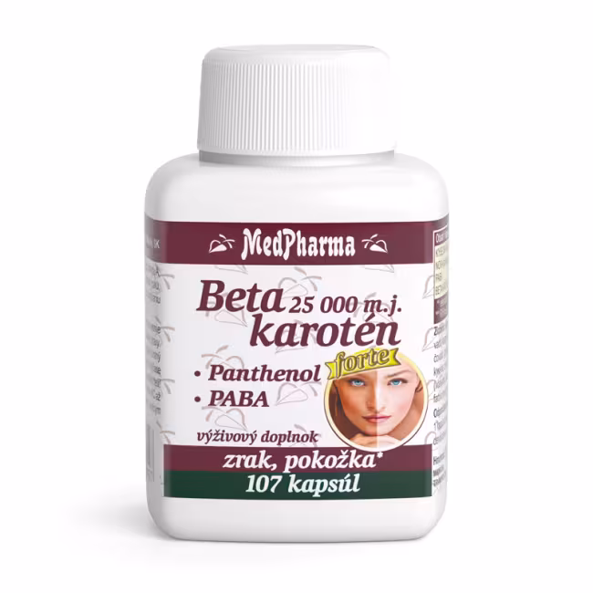 MedPharma Beta karotén forte 25000 IU + panthenol + PABA 107 kapsúl