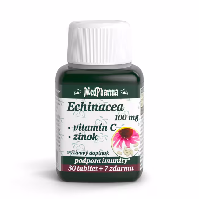 MedPharma Echinacea Vitamín C zinok 100 mg 37 tabliet