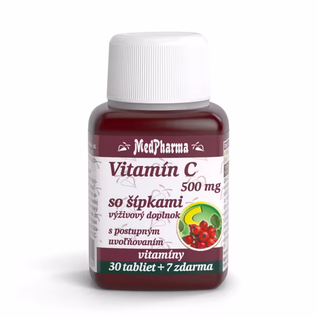 MedPharma Vitamín C 500 mg so šípkami s postup.uvoľňovaním 37 tabliet
