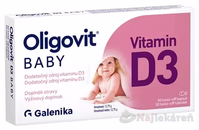 Galenika Oligovit BABY Vitamín D3 30 twist-off kapsúl