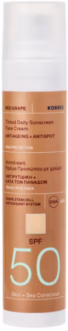 KORRES Red Grape Tinted Daily Sunscreen Face Cream SPF 50 50 ml