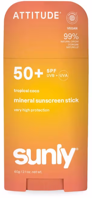 ATTITUDE Mineral Screen Stick Sunly SPF 50+ Tropical Coco 60 g