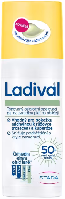 LADIVAL Tónovaný opaľovací gél pre pleť so sklonmi k začervenaniu SPF 50+ 50 ml
