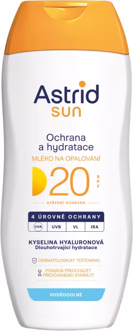 ASTRID SUN Hydratačné mlieko na opaľovanie SPF 20 200 ml