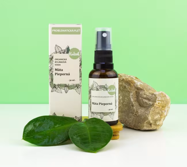 Kvítok Organická Bylinková Voda - Mäta Pieporná, 30 ml