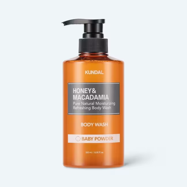 KUNDAL Honey & Macadamia Pure Body Wash Baby Powder 500 ml