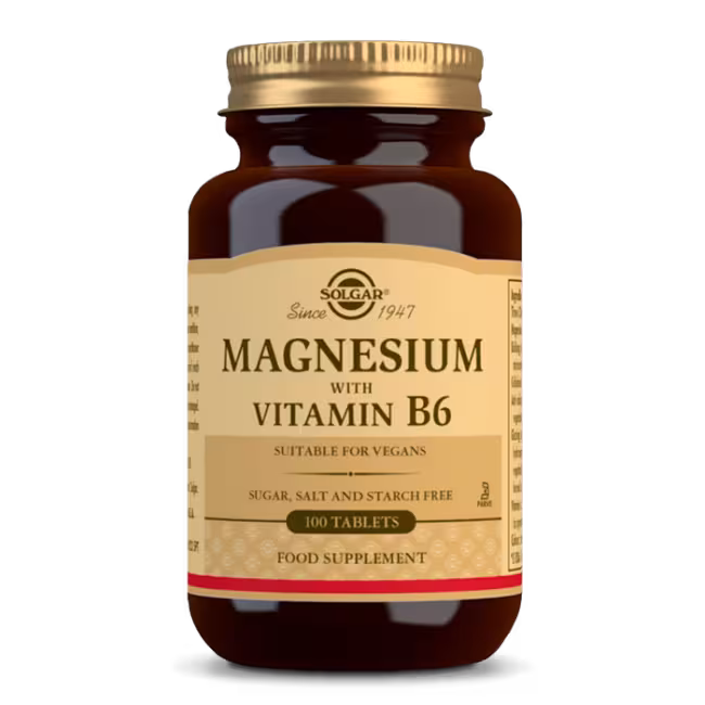 Solgar Magnesium with Vitamin B6 podpora spánku a regenerácie 100 tabliet