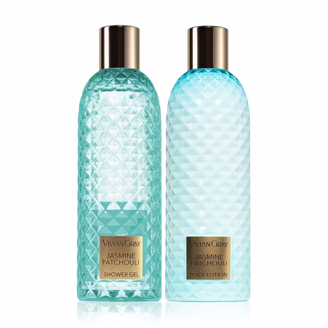 Kozmetická sada starostlivosti o telo Vivian Gray Gemstone Jasmine & Patchouli 2 x 300 ml