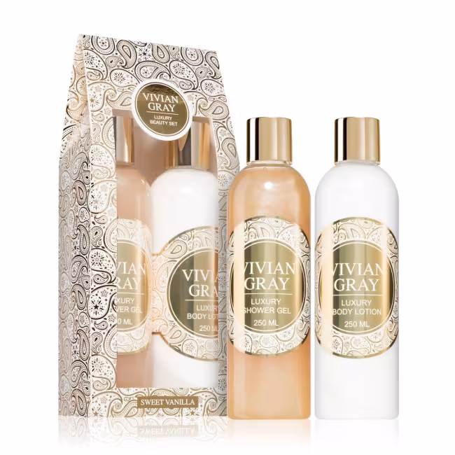 Kozmetická sada starostlivosti o telo Vivian Gray Luxury Beauty Set Sweet Vanilla 2 x 250 ml