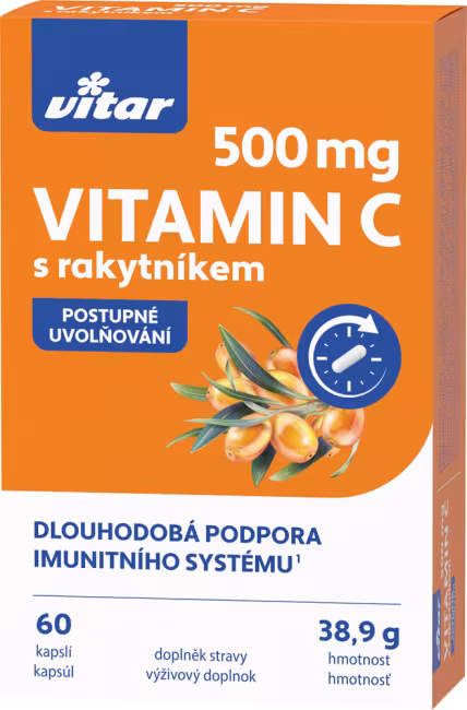 Vitar vitamín C 500 mg s rakytníkom 60 ks