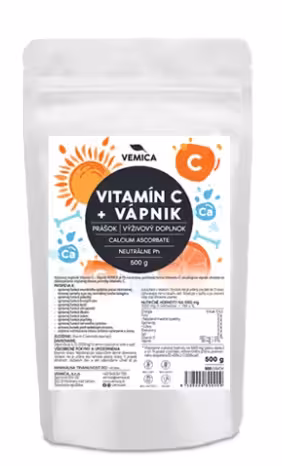 VEMICA VITAMÍN C + VÁPNIK prášok 500 g