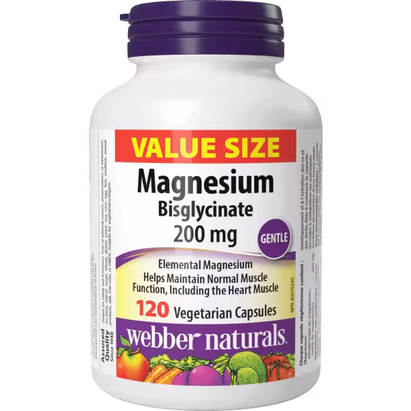 Webber Naturals Magnézium bisglycinát 200 mg 120ks