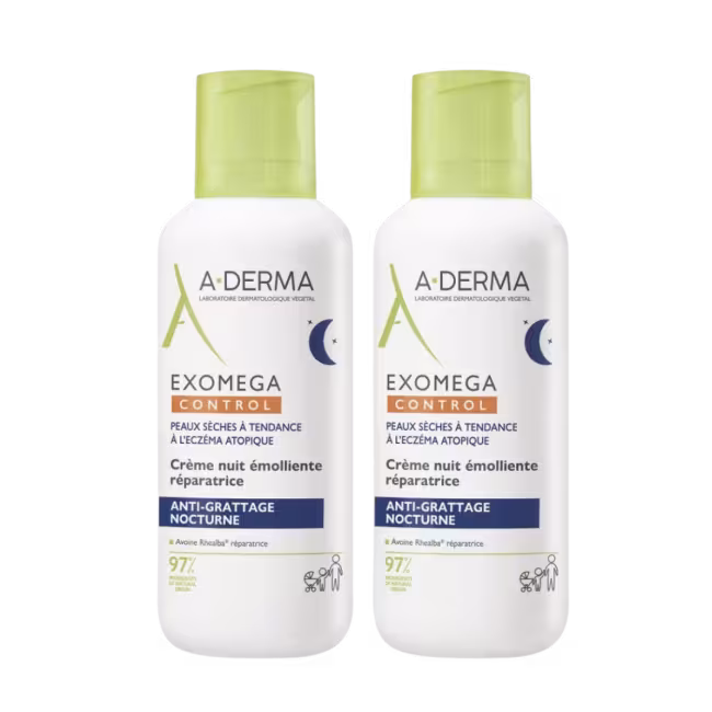A-DERMA Exomega CONTROL regeneračný nočný krém 2x400ml
