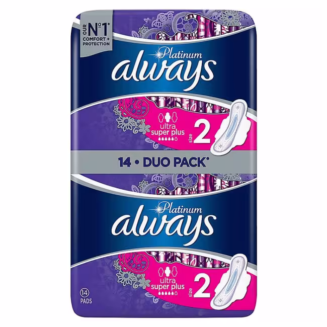 ALWAYS Platinum Long Plus veľ. Hygienické vložky s krídelkami 14 ks