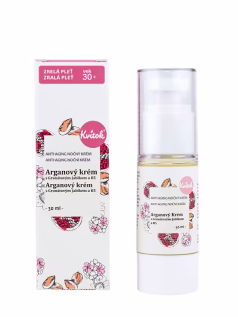 Arganový krém pre zrelú pleť (30+) – nočný KVITOK 30 ml
