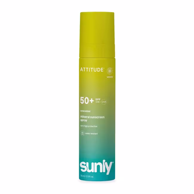 ATTITUDE Sunly minerálny opaľovací krém v spreji SPF 50+ bez vône 75 ml