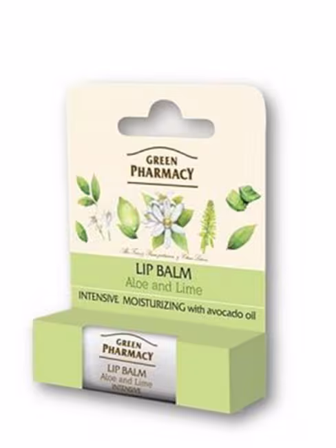 Hydratačný balzam na pery - Aloe a limetka Green Pharmacy 3,6 g