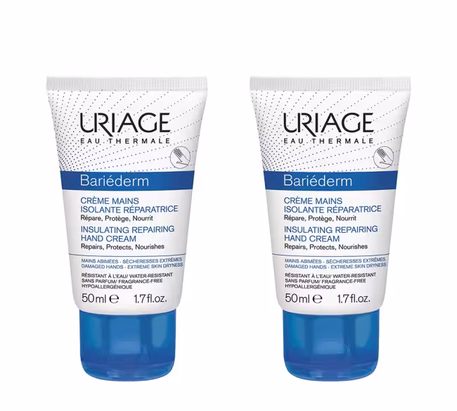 Uriage Sada ochranných a regeneračných krémov na ruky Bariéderm (Insulating Repairing Hand Cream Set) 2 x 50 ml