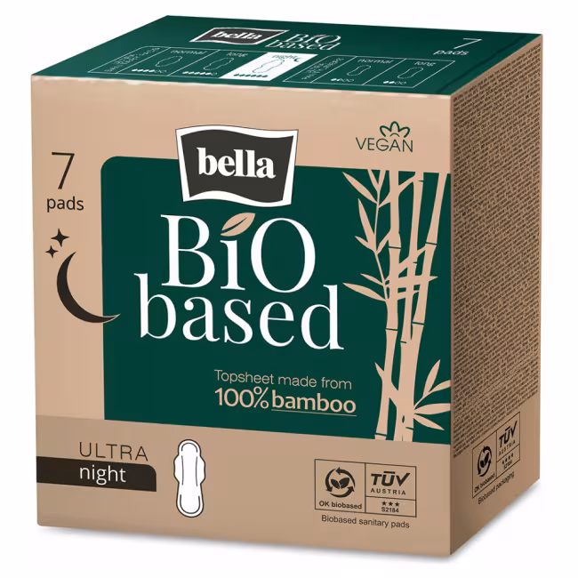 BELLA Bio Based Night Ultratenké hygienické vložky s krídelkami nočné 7 ks