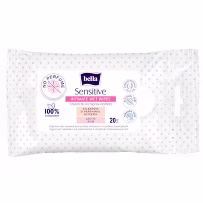BELLA Intímne vlhčené obrúsky Sensitive 20 kusov