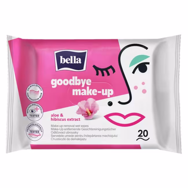 BELLA Odličovacie vlhčené obrúsky Aloe & Ibištek 20 ks