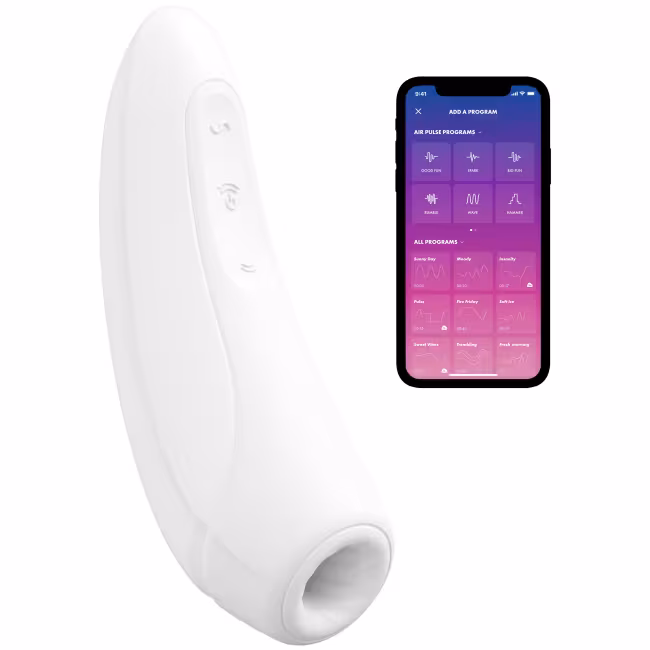 Satisfyer Curvy 1 pulzačný a vibračný smart stimulátor biely