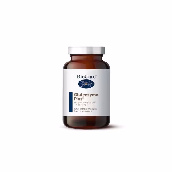 BioCare Glutenzyme Plus® tráviace enzýmy s probiotikami, 30 kapsúl