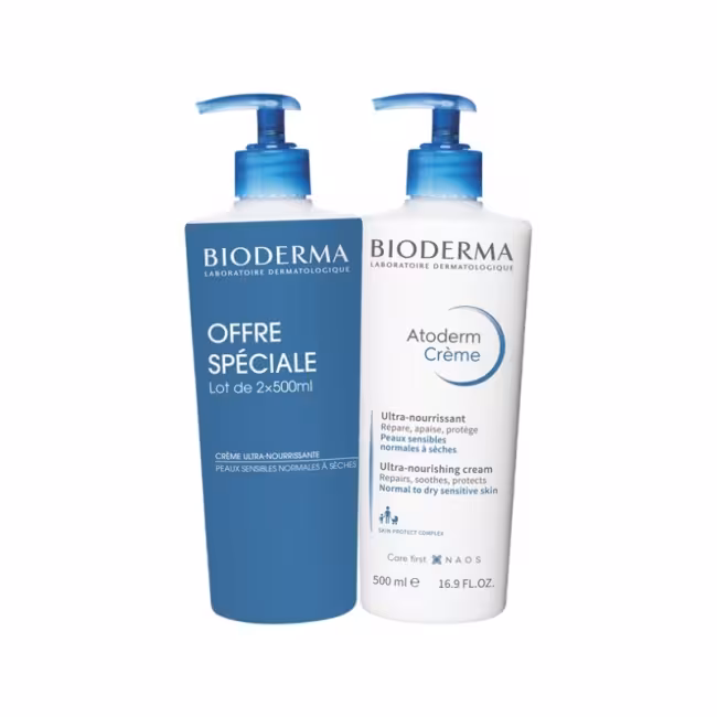Bioderma Sada hydratačných telových krémov pre normálnu až suchú pokožku Atoderm Creme Duo