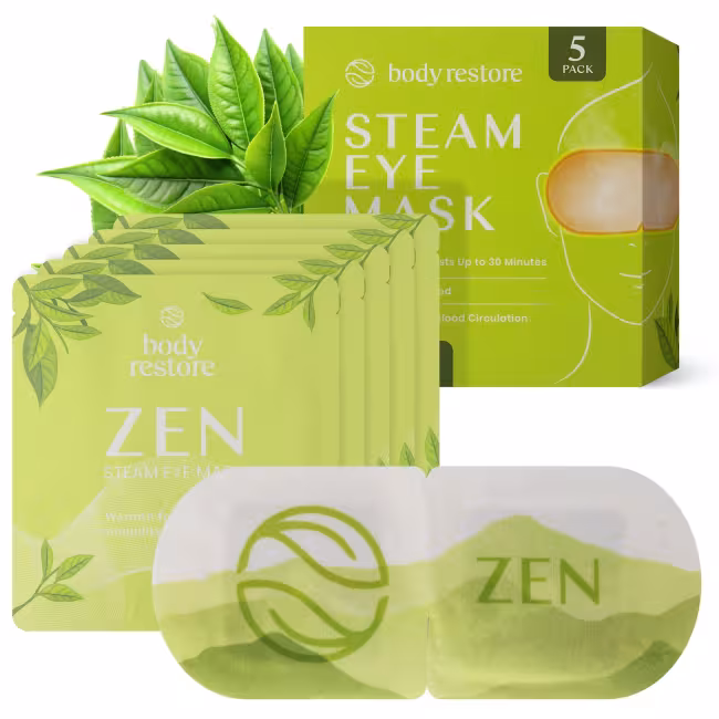 Body Restore Samozahrievacia maska na očné okolie ZEN Zelený čaj Steam Eye Mask 5 ks