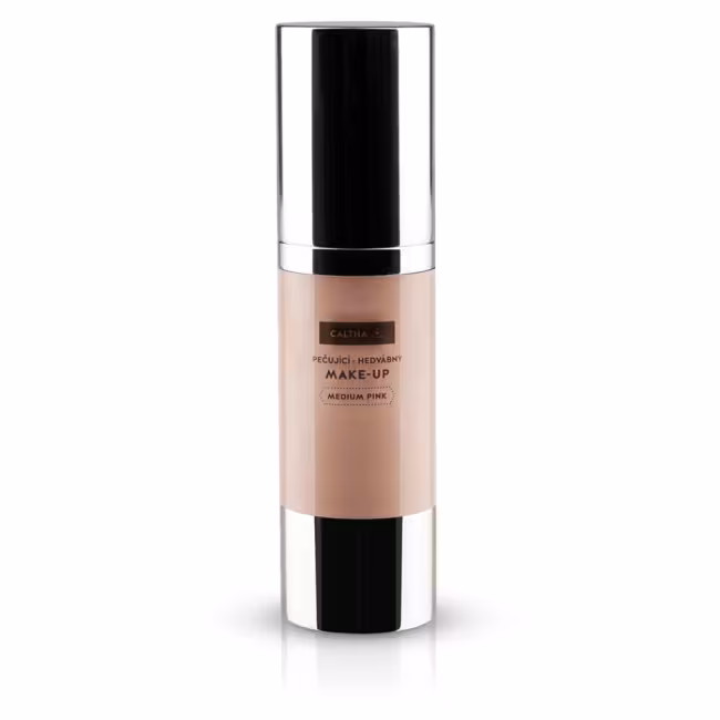 CALTHA Ošetrujúci hodvábny make-up medium pink 30 ml