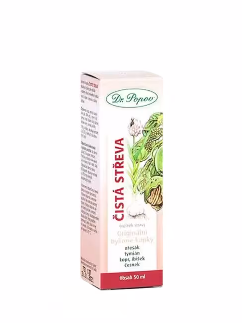 Čisté črevá - bylinné kvapky DR. POPOV 50 ml