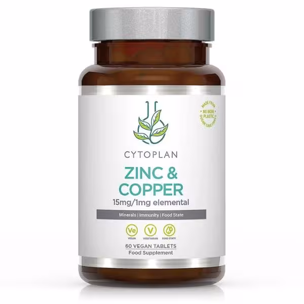 Cytoplan Zinok a meď, 60 vegan tabliet