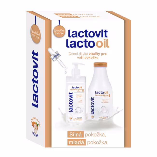 Darčekové balenie LACTOVIT Lactoil-Intenzívne telové mlieko 400ml+sprchovací gél 500ml
