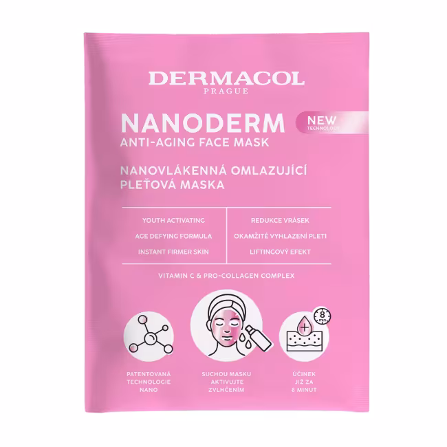 Dermacol Nanovlákenná omladzujúca pleťová maska Nanoderm Face Mask 1 ks