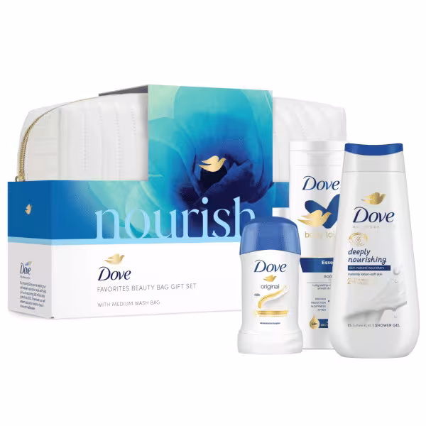 Dove Darčeková sada nourish Sprchový gél 225ml, Telové mlieko 250ml, deostick 40ml