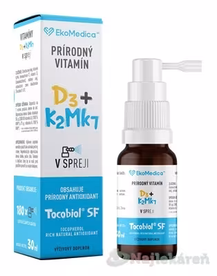 EkoMedica SK Prírodný Vitamín D3 Junior kvapky citrón 30 ml