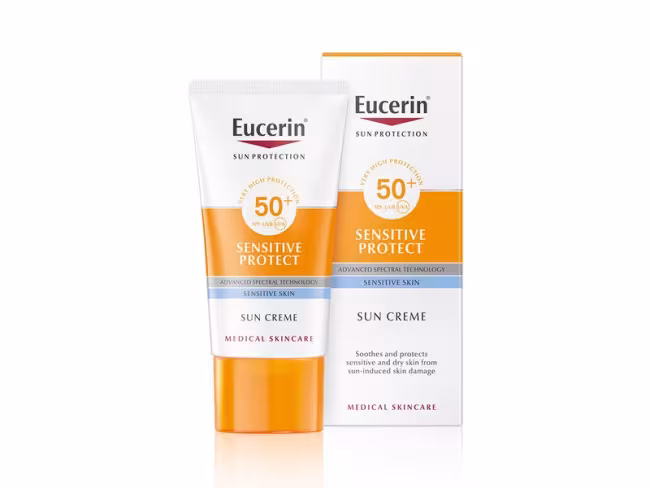 Eucerin Vysoko ochranný krém na opaľovanie na tvár Sensitive Protect SPF 50+ 50 ml