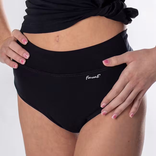 FAVAB Micromodalové menštruačné a inkontinenčné nohavičky LINA čierne, Veľkosť: M