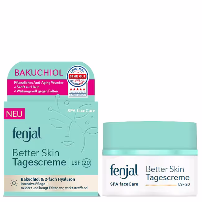 Fenjal Better Skin denný krém 50 ml, Denný krém s čistým bakuchiolom & dvojitou kyselinou hyalurónovou s SPF 20