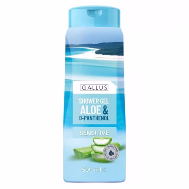 Gallus Sprchový gél Sensitive Aloe &amp; D-Panthenol 500ml