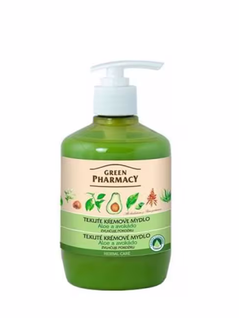 Green Pharmacy Tekuté krémové mydlo - zvlhčuje pokožku - aloe vera a avokádo  460ml