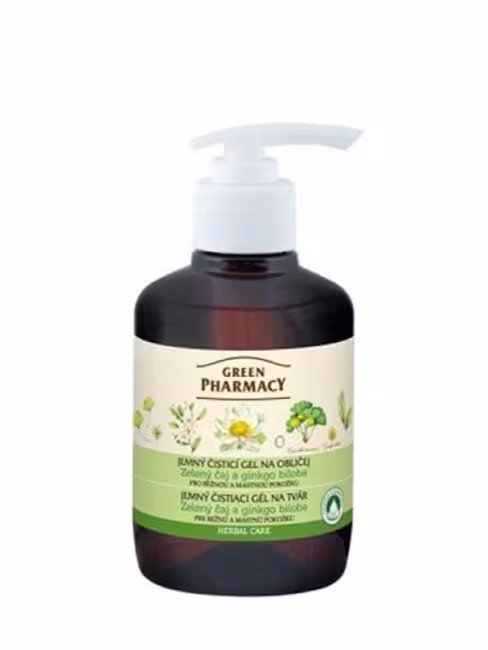 Green Pharmacy Jemný čistiaci gél na tvár - zelený čaj a ginkgo biloba 270ml