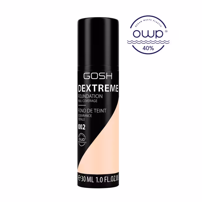 Gosh Dextreme Full Coverage Foundation make-up 30 ml, 002 Porcelain