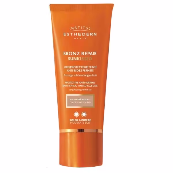 Institut Esthederm Tónovaný protivráskový krém na opaľovanie Bronz Repair Sunkissed (Anti-Wrinkle a Firming Tinted Face Care) 50 ml