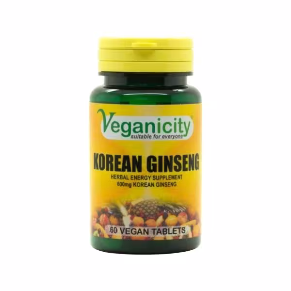 Veganicity Kórejský ženšen 600mg, 60 tabliet