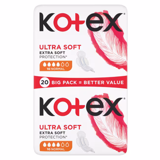 KOTEX Ultra Soft Dámske hygienické vložky Normal 20 kusov