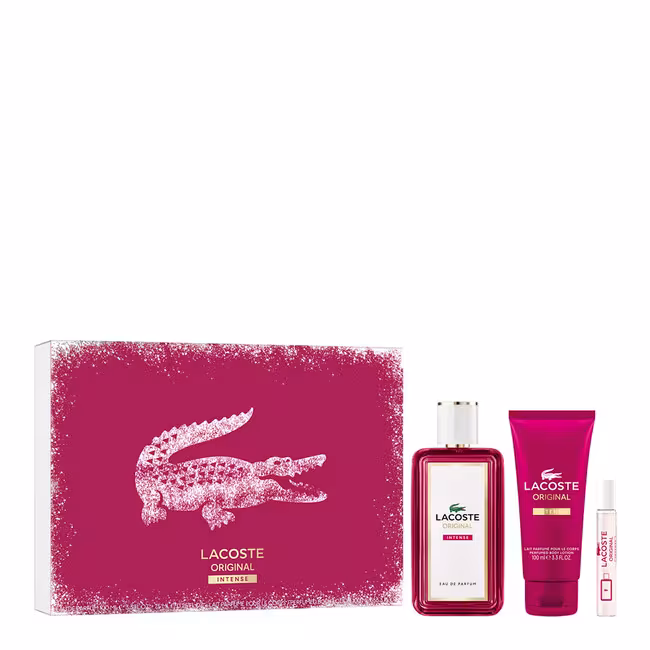 LACOSTE Original Femme Intense kazeta, EdP 100 ml + EdP 7,5 ml + sprchový gel 100 ml
