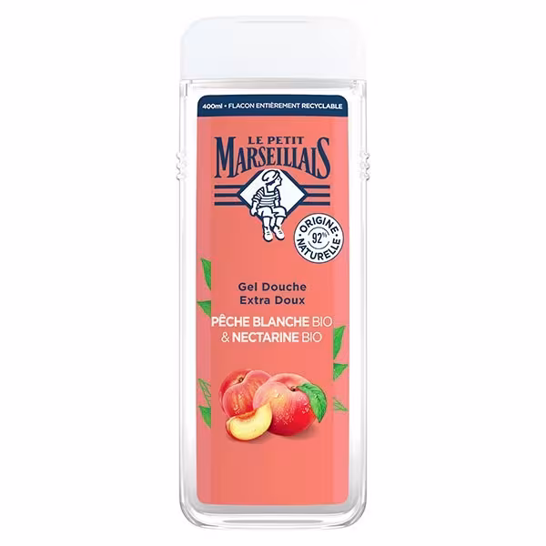 LE PETIT MARSEILLAIS BIO Sprchový krém White peach &amp; Nectarine 400ml
